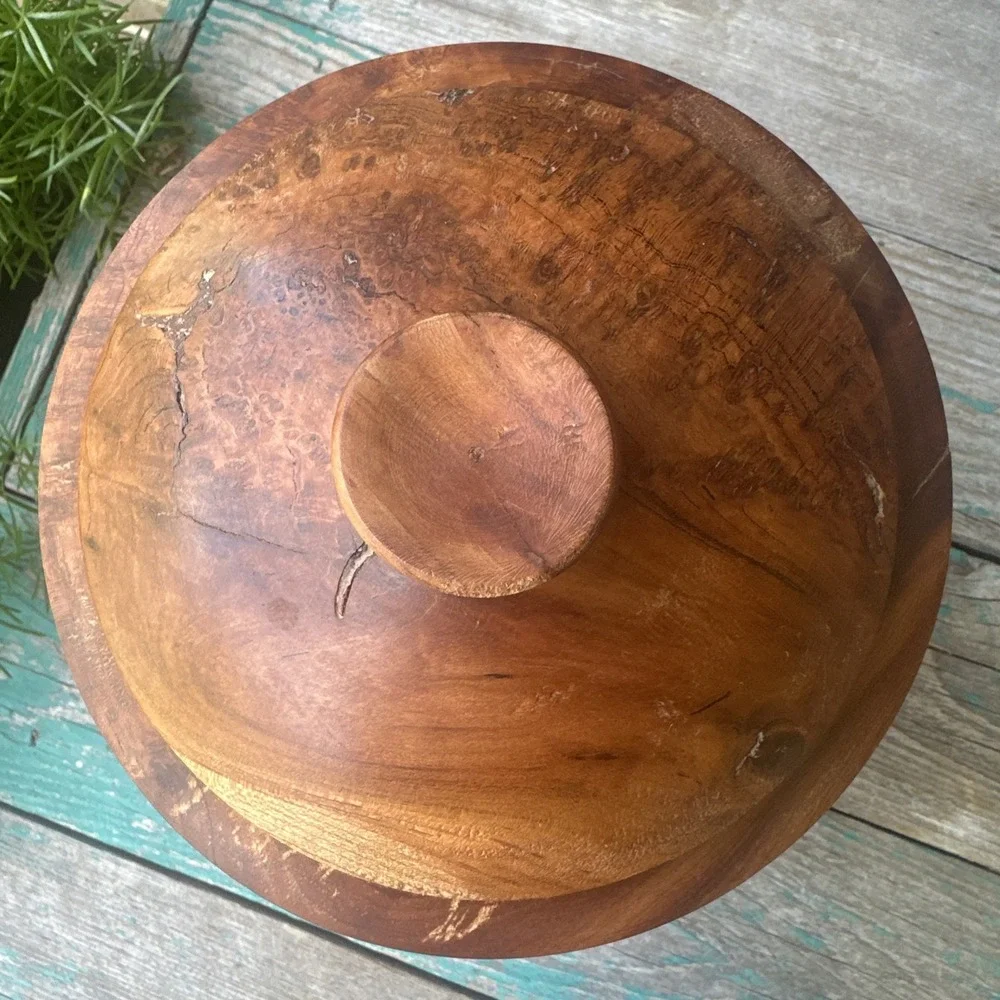 Artisan Bert‎ Sautter Wooden Canister Jar Lidded 8.5 Inch Checkered Burl USA
